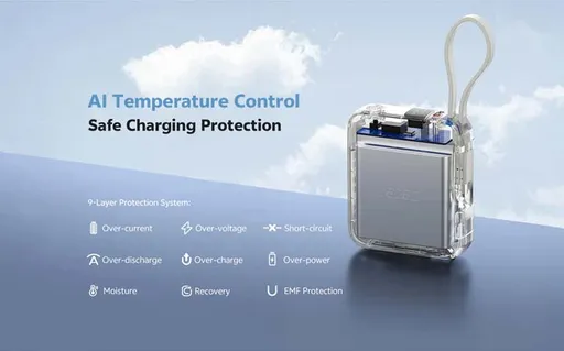 پاوربانک 10000 میلی آمپر کیو سی وای 35 وات مدل QCY PB10C - همت الکترونیک