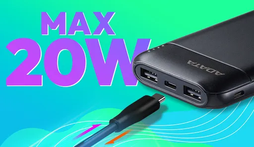 پاوربانک 10000 میلی آمپر ای دیتا 20 وات مدل Adata C100 - همت الکترونیک