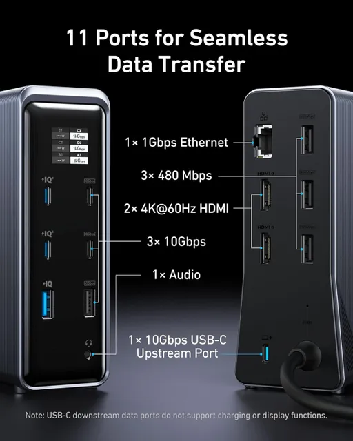 هاب شارژ ۱۴ پورت انکر 160 وات مدل Anker Prime Docking Station 14-Port A83B6 - همت الکترونیک