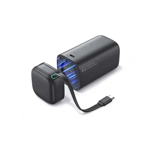 پاوربانک 18000 میلی آمپر یوسمز 45 وات مدل Usams CD216 20KCD21601 دارای کابل USB-C متصل - همت الکترونیک